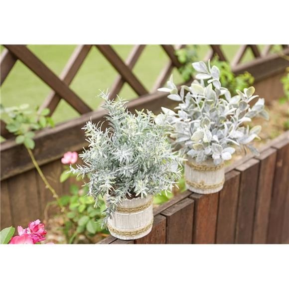 4 Pack Small Fake Plants Indoor Mini Artificial Plants for Home Office Farmhouse - Picture 4 of 6